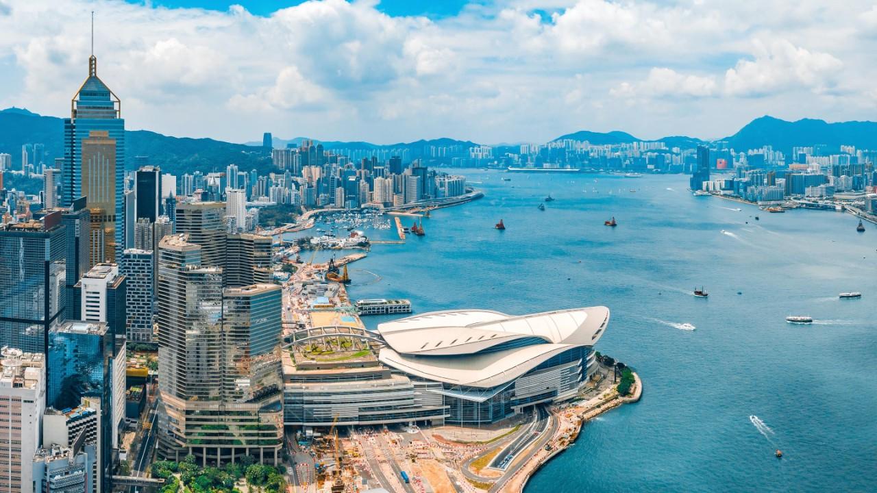 香港天际线鸟瞰图 