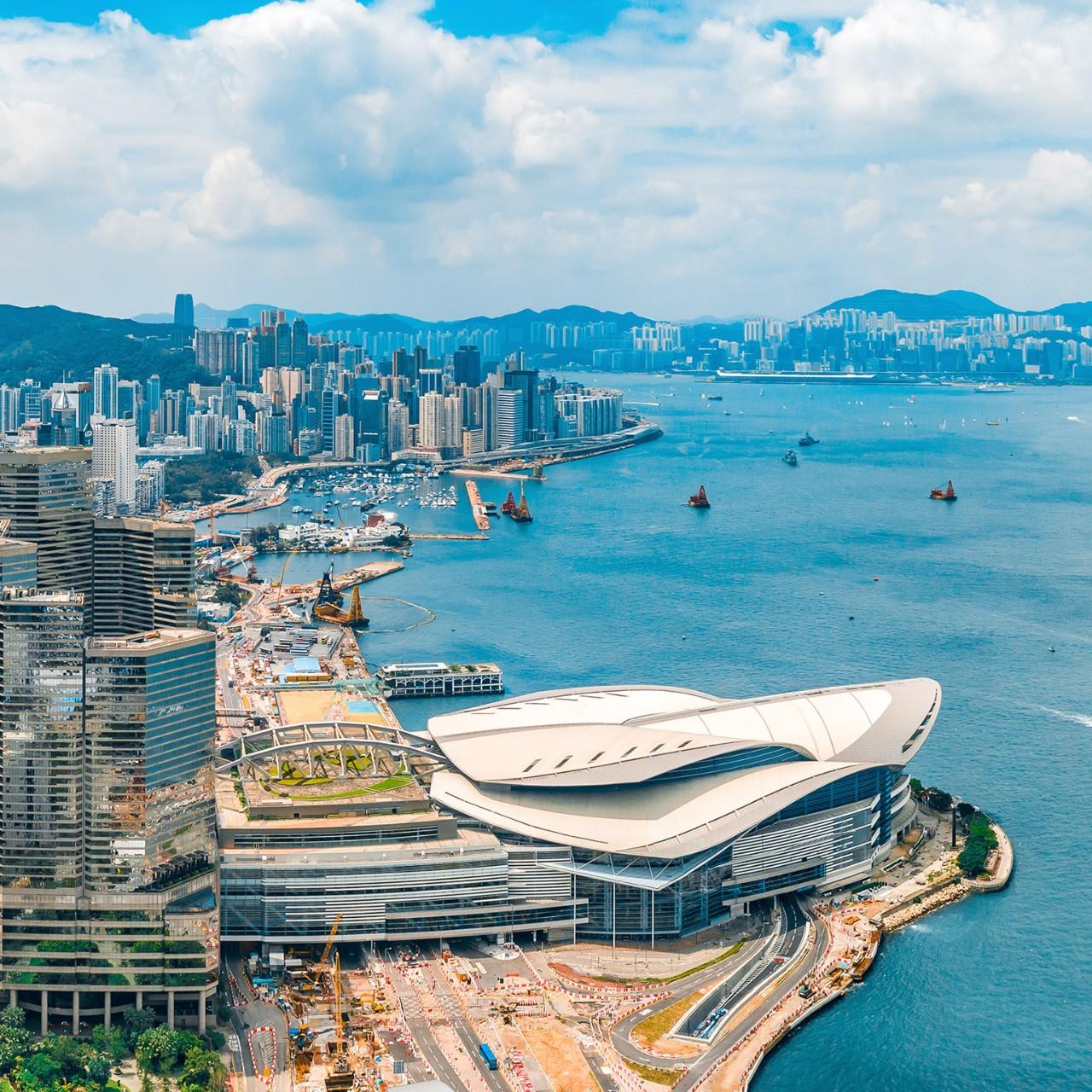 香港天际线鸟瞰图 