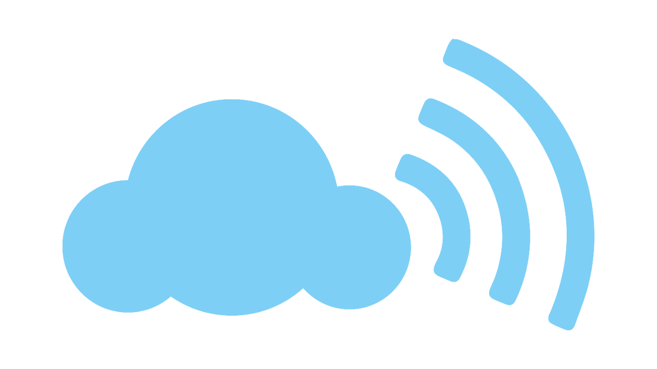 一个带有无线信号的云的插图